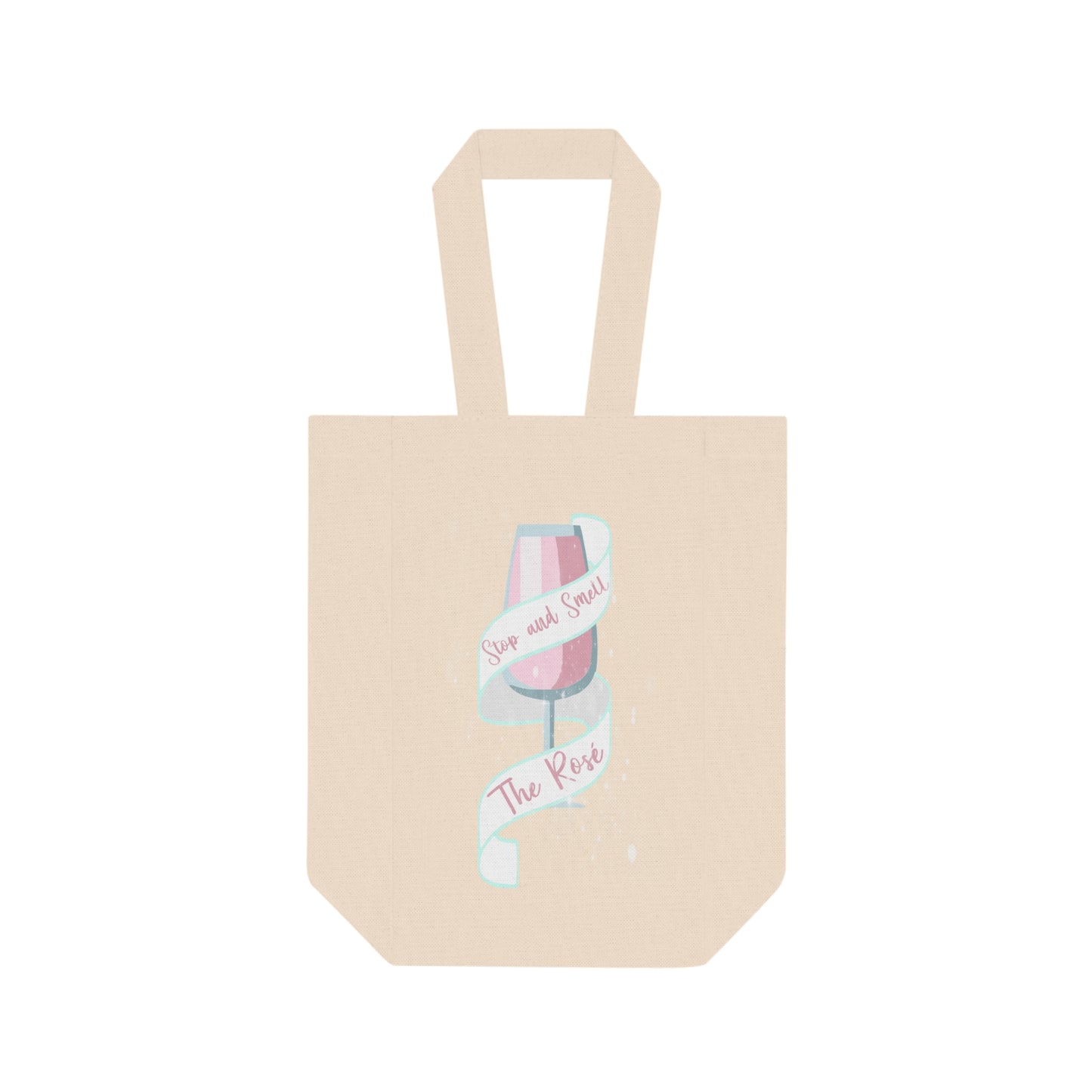 Rose Double Wine Tote Bag