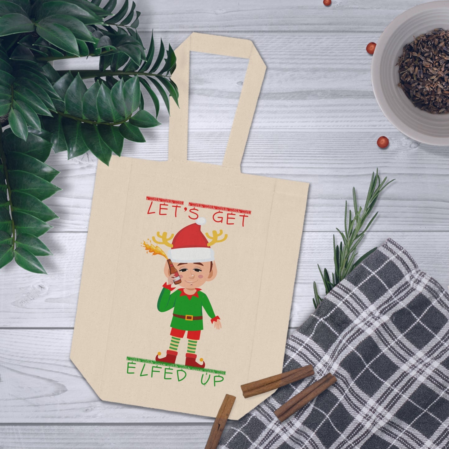 Elf Double Wine Tote Bag