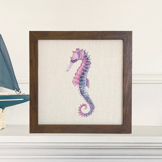 Colorful Seahorse - Framed Sign - Shell Yeah by JaksWalnutCS-BFS-11133-BRNHome Decor