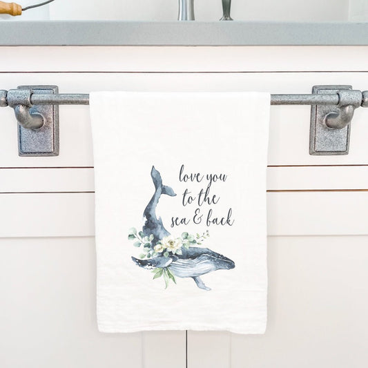 Love Whale - Cotton Tea Towel - Shell Yeah by JaksCS-CTT-11302Kitchen