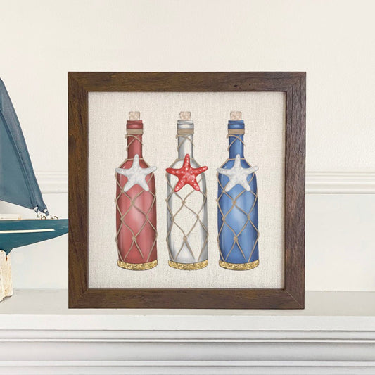 Patriotic Bottles - Framed Sign - Shell Yeah by JaksWalnutCS-BFS-11214-BRNHome Decor