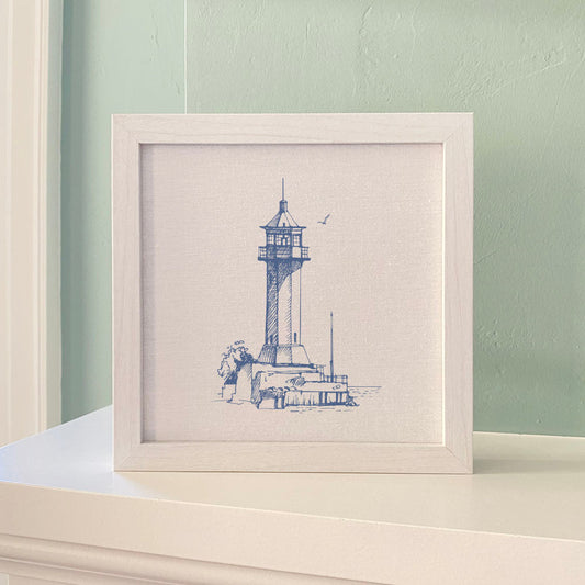 Sketched Lighthouse (Angular) - Framed Sign - Shell Yeah by JaksWalnutCS-BFS-11150-BRNHome Decor