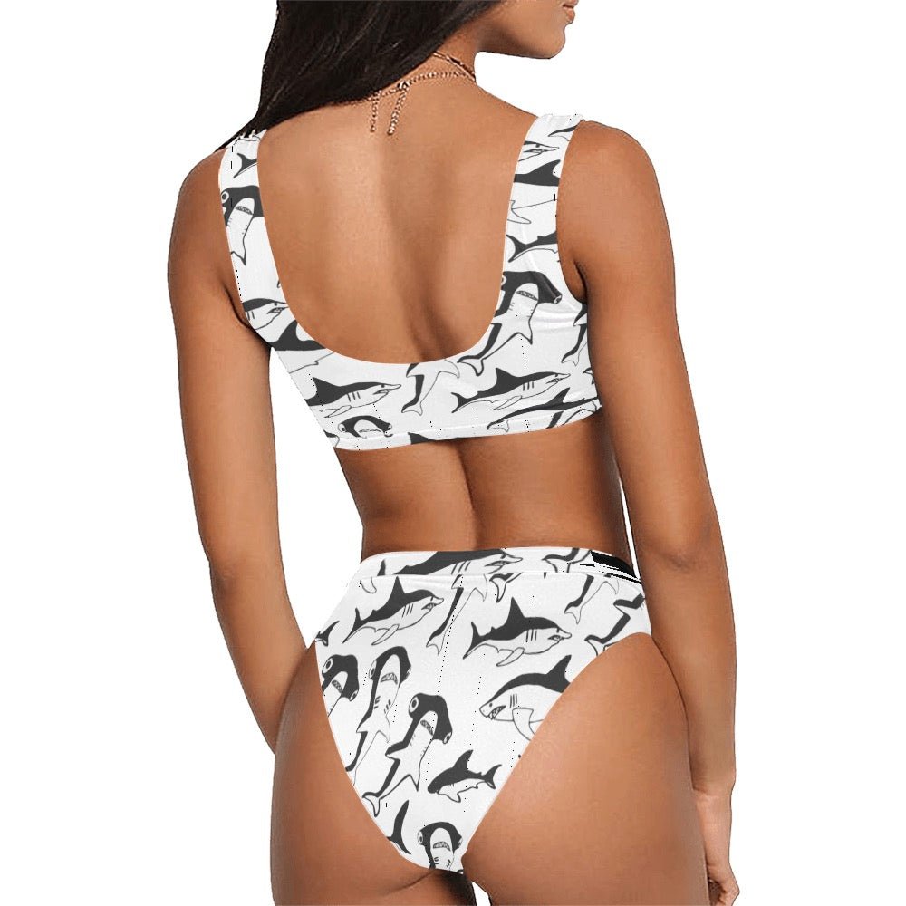 Sport Top & High-Waisted Bikini Swimsuit - Shell Yeah by JaksWhiteXS0822F90955864569A082301F0DB8EBD2