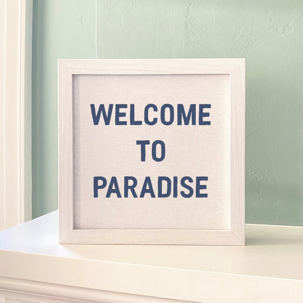 Welcome to Paradise - Framed Sign - Shell Yeah by JaksWalnutCS-BFS-11161-BRNHome Decor