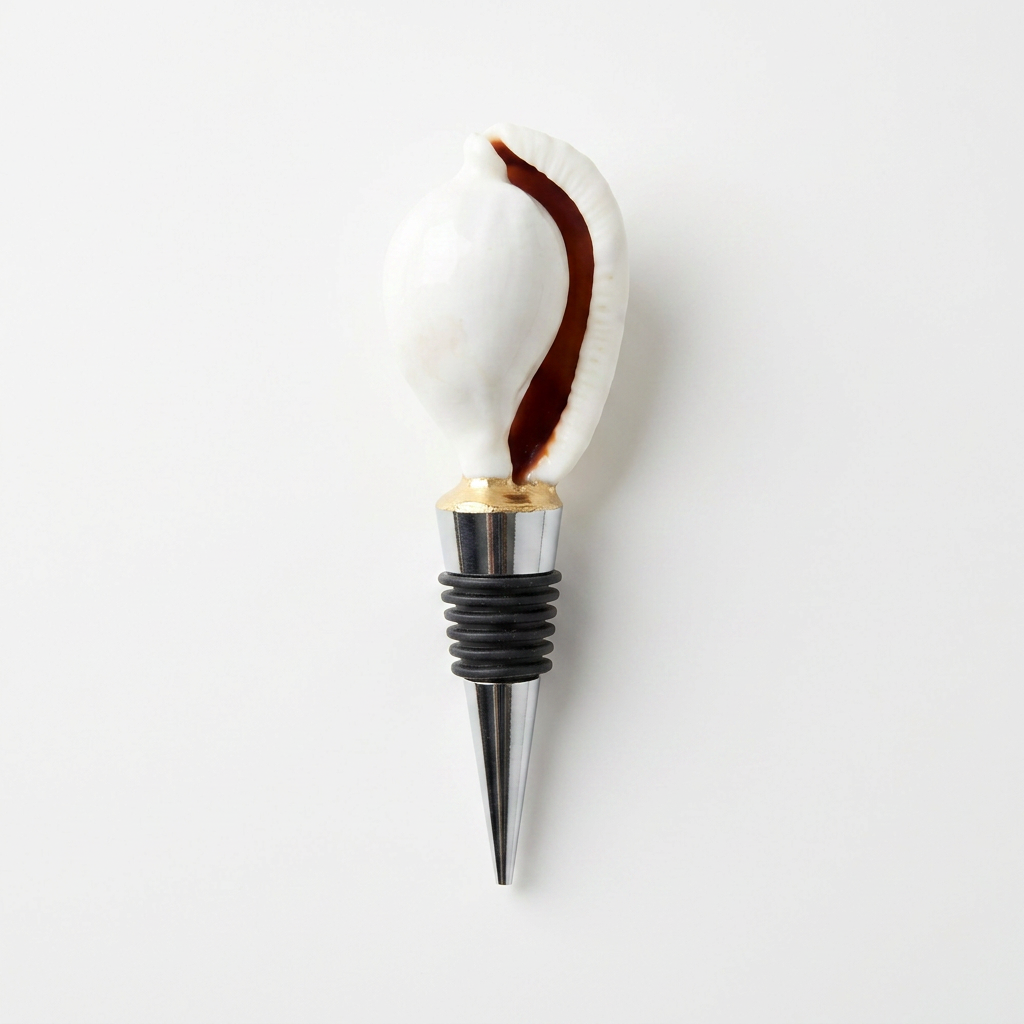 Egg Cowrie Shell Wine Stopper Coastal Gift