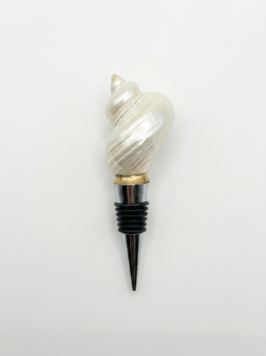 Iridescent Natural Spiral Shell Wine Stopper