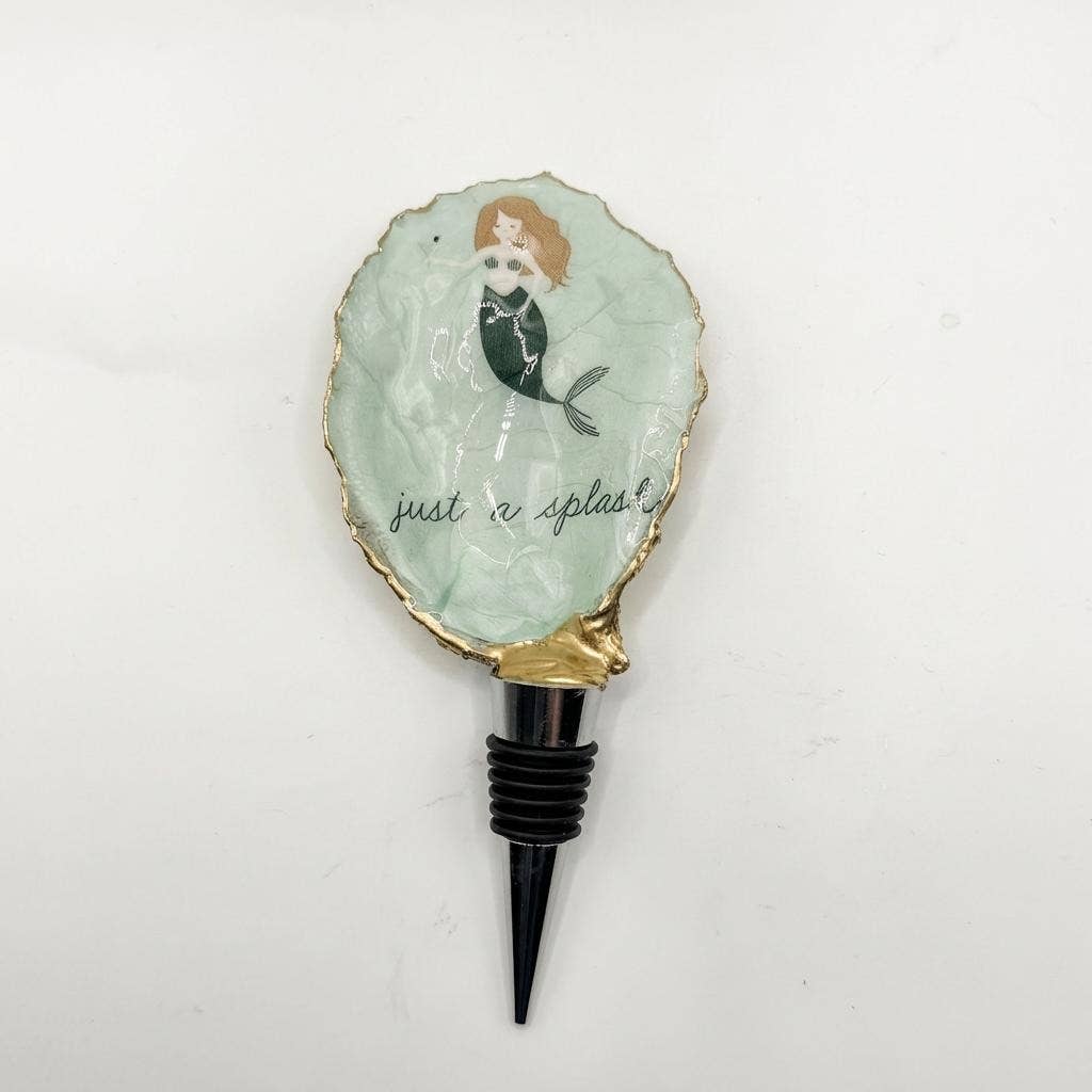 Seafoam Mermaid Oyster Shell Wine Stopper
