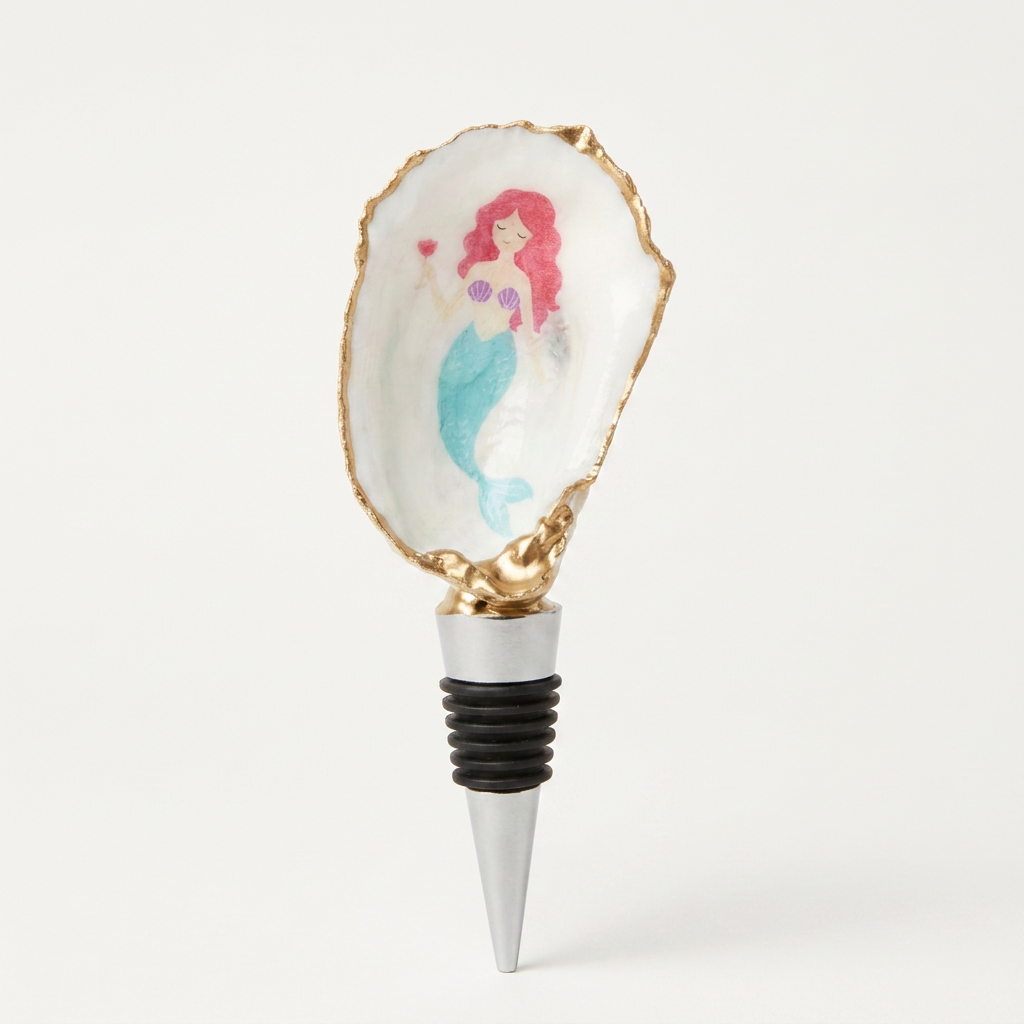 Mermaid Wine Glass Oyster Shell Wine Stopper