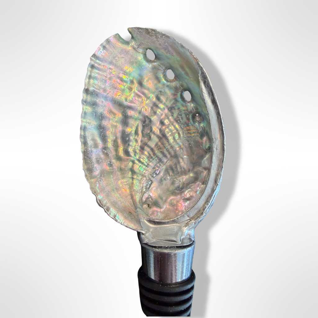 Iridescent Blue Abalone Shell Wine Stopper