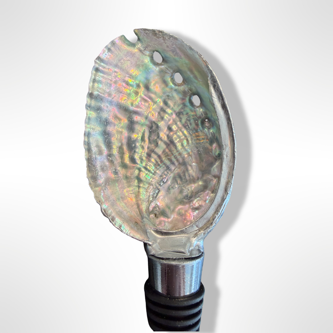 Iridescent Blue Abalone Shell Wine Stopper