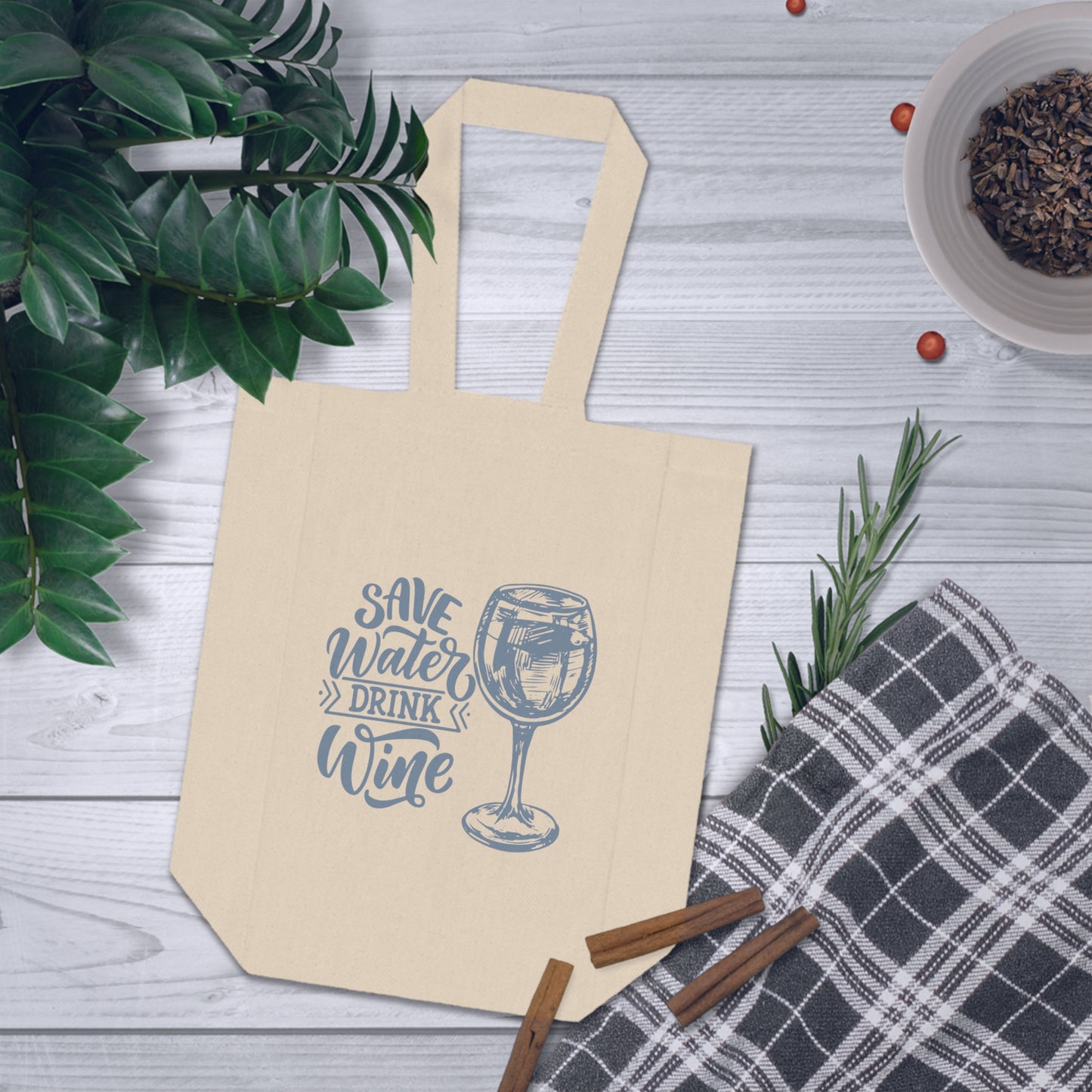 Save Water Double Wine Tote Bag