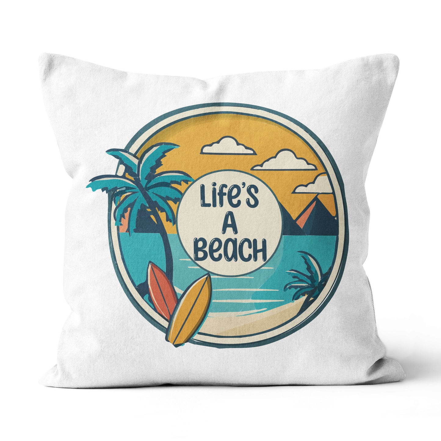 Life's A Beach Canvas Throw Pillow