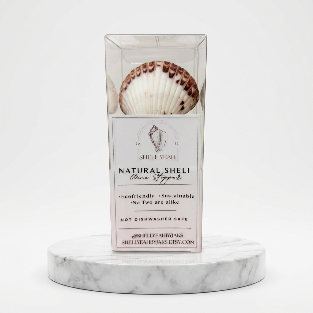 Calico Pearl Scallop Shell Wine Stopper