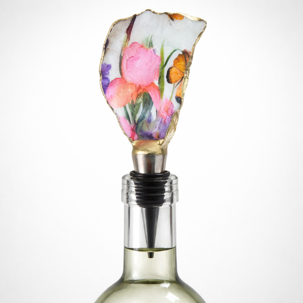 Butterfly Blossom Oyster Shell Wine Stopper
