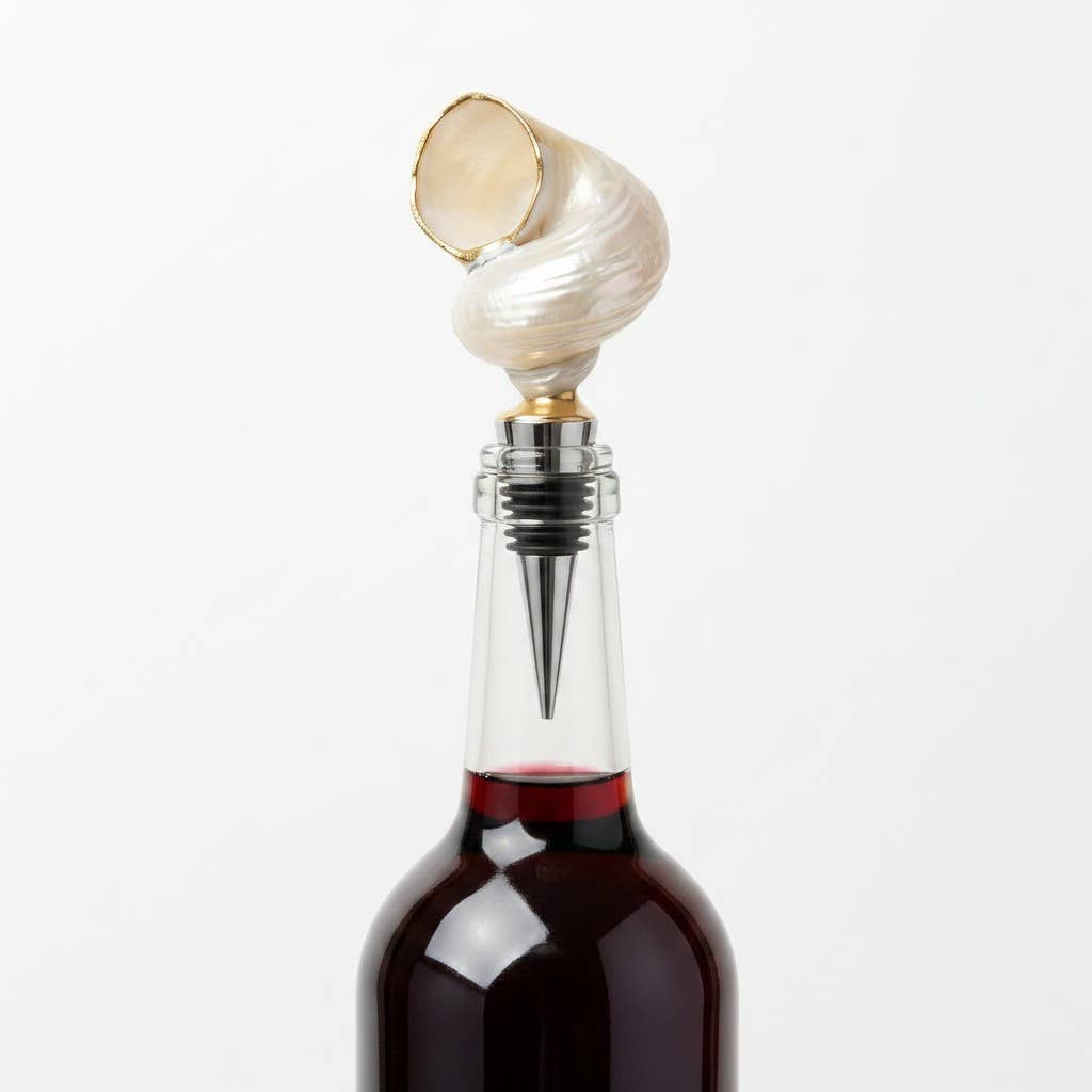 Iridescent Natural Spiral Shell Wine Stopper