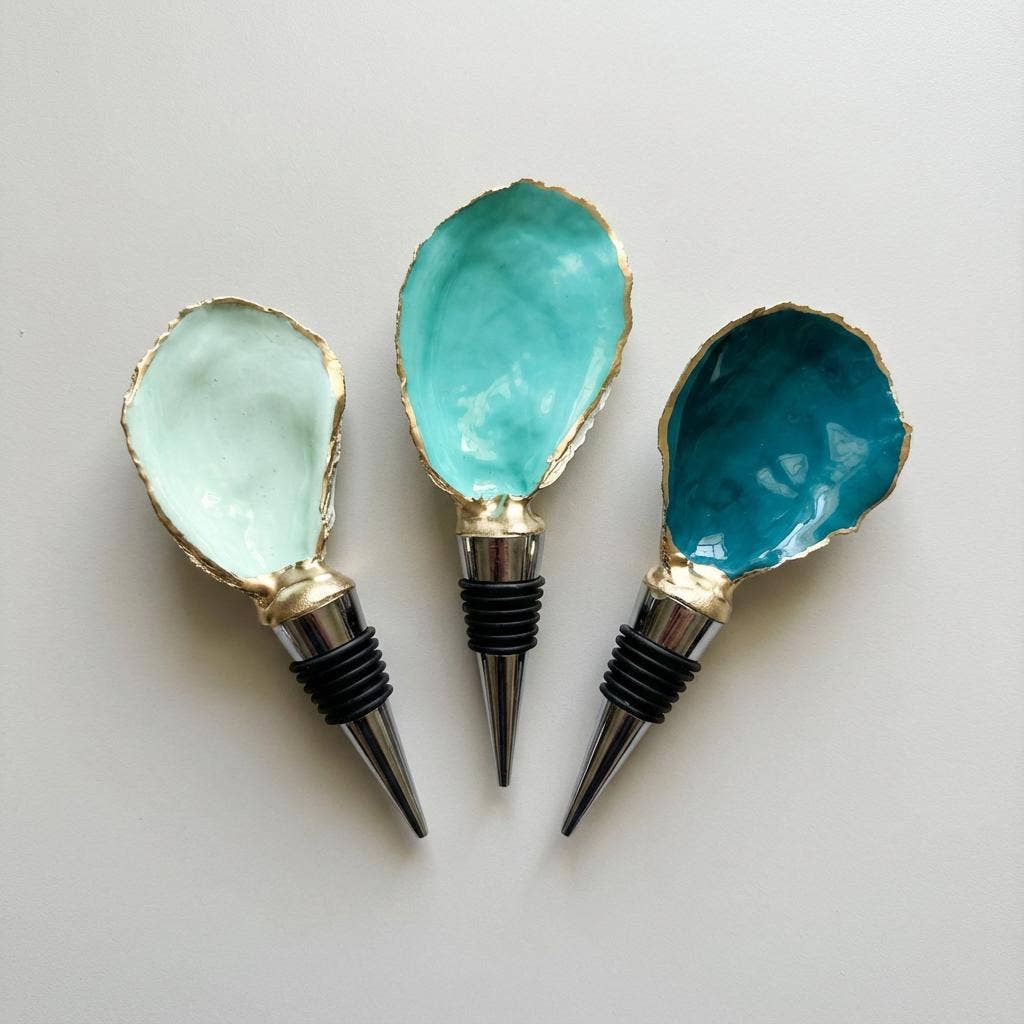 Emerald Splendor Oyster Shell Wine Stopper