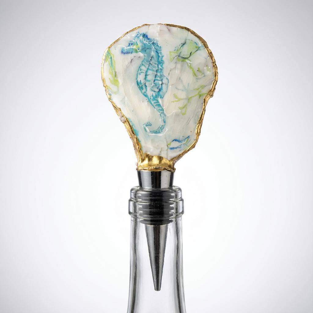 Seahorse Oyster Shell Wine Stopper