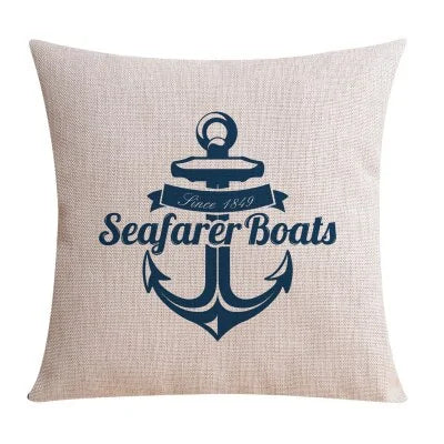 Nordic Style Mediterranean Sea Anchor Pillow Cover