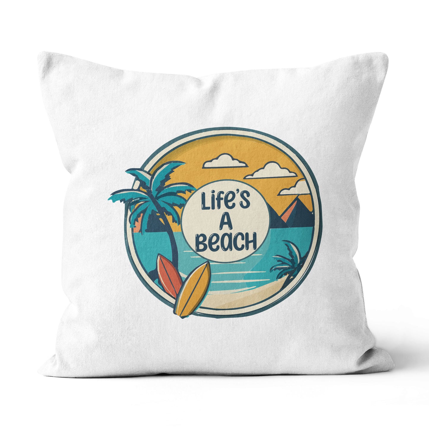 Life's A Beach Canvas Throw Pillow