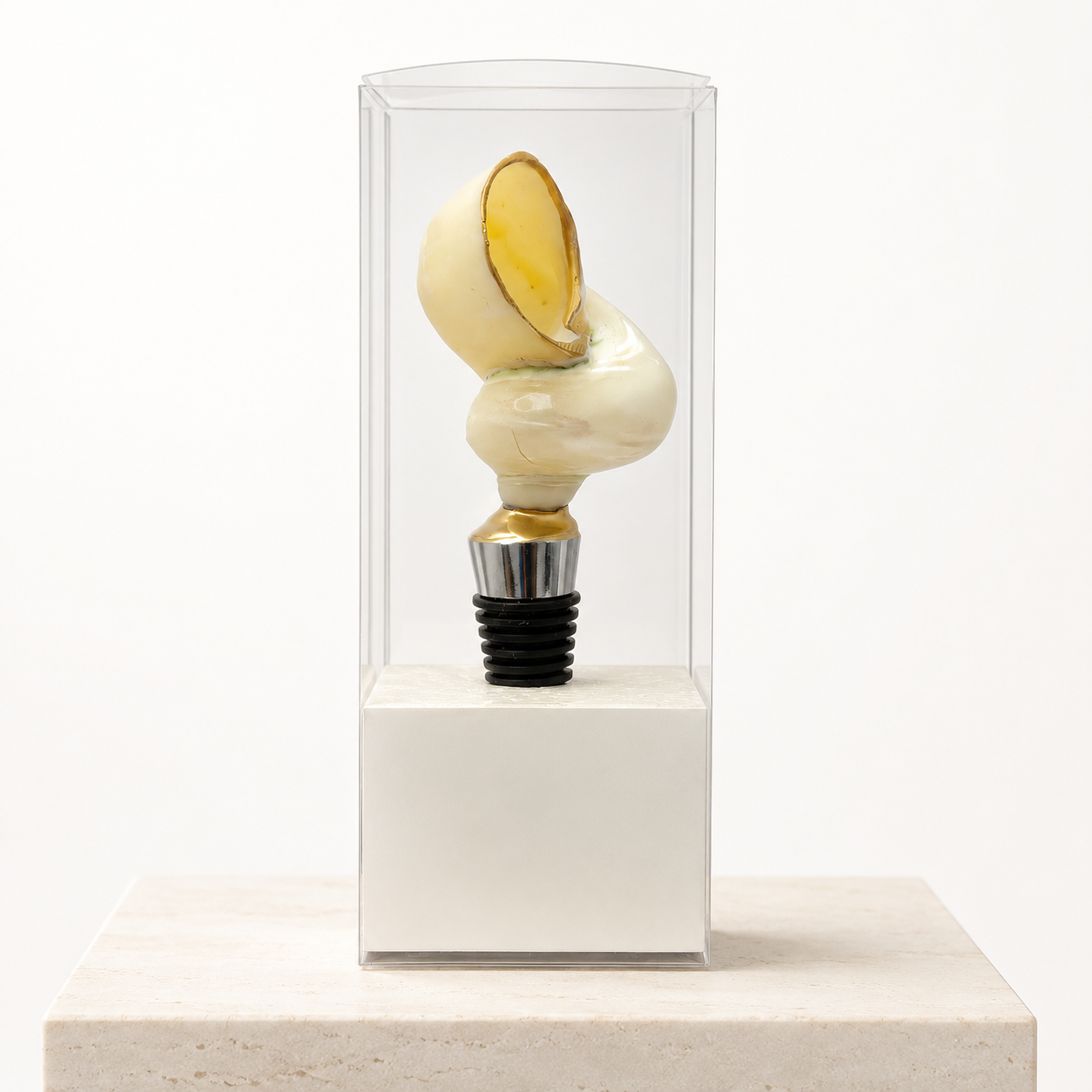 Iridescent Natural Spiral Shell Wine Stopper