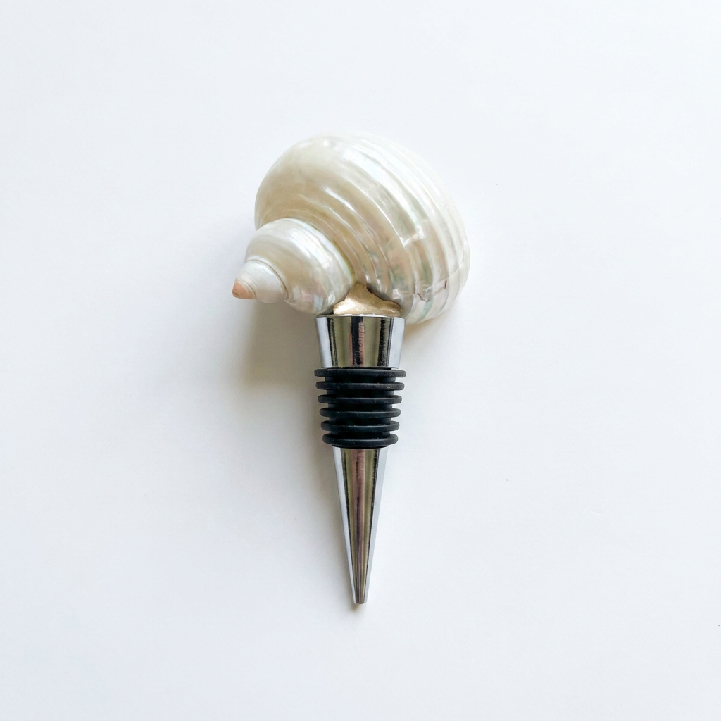 Iridescent Natural Spiral Shell Wine Stopper