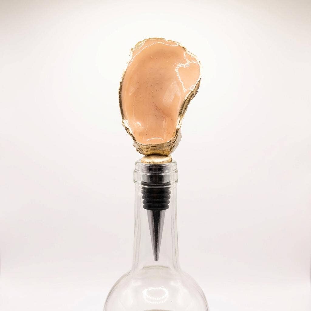 Rosy Coastal Oyster Shell Stopper Set