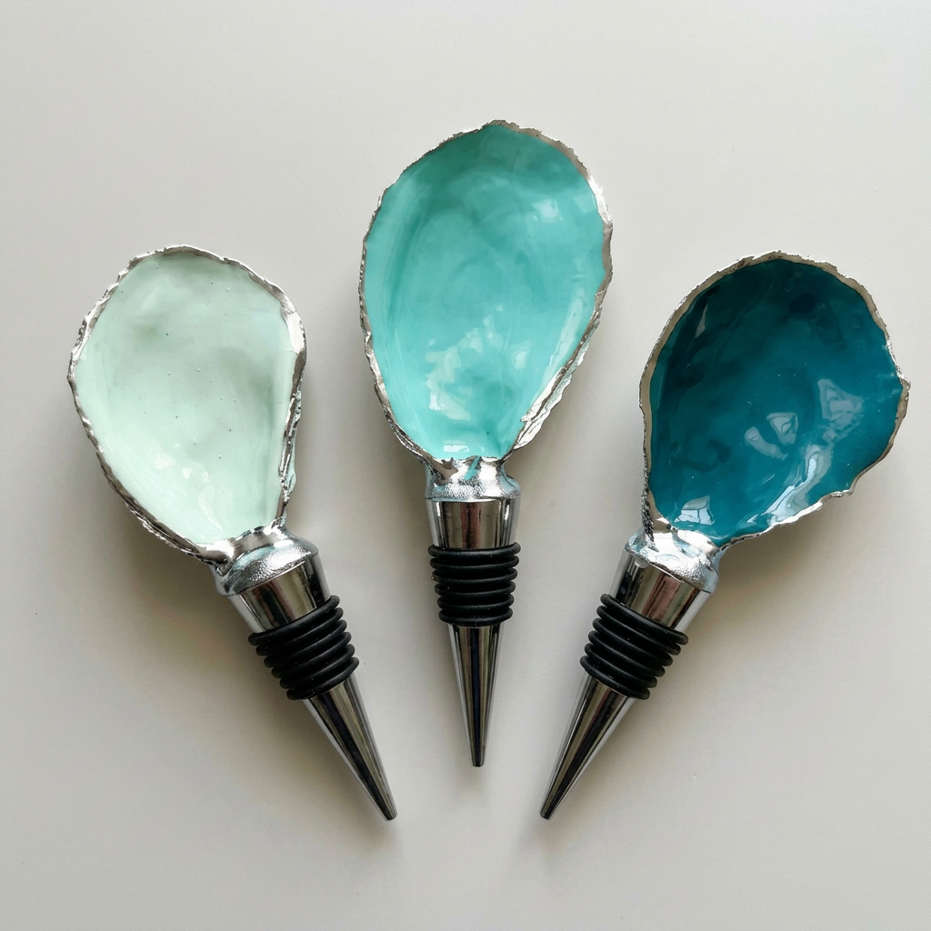 Emerald Splendor Oyster Shell Wine Stopper