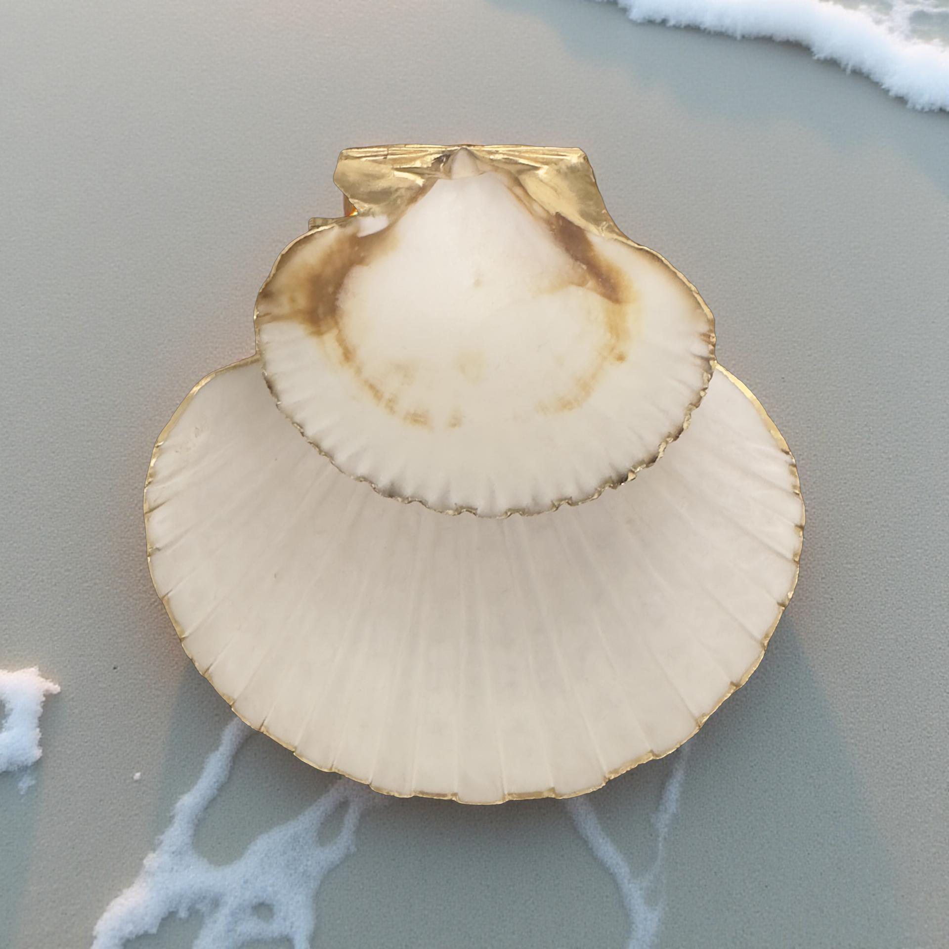 Dual Jewelry Holder - Pearl-Footed Scallop Dish