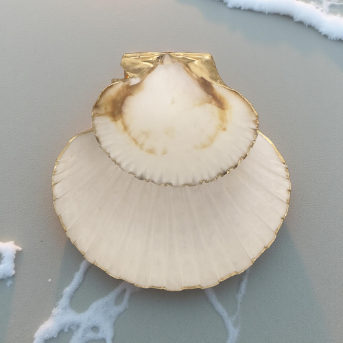 Dual Jewelry Holder - Pearl-Footed Scallop Dish