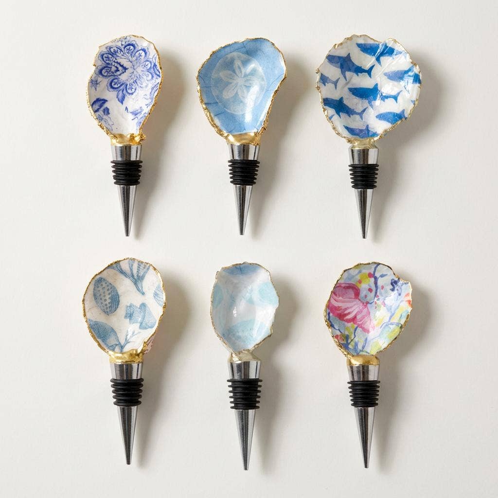 Blue White Oyster Shell Stopper Pack 12 Piece