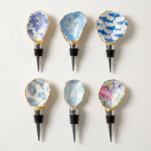 Blue White Oyster Shell Stopper Pack 12 Piece