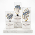 Palm tree motif oyster shell wine stopper with gold finish