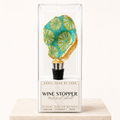 Sea urchin motif oyster shell wine stopper with gold rim finish