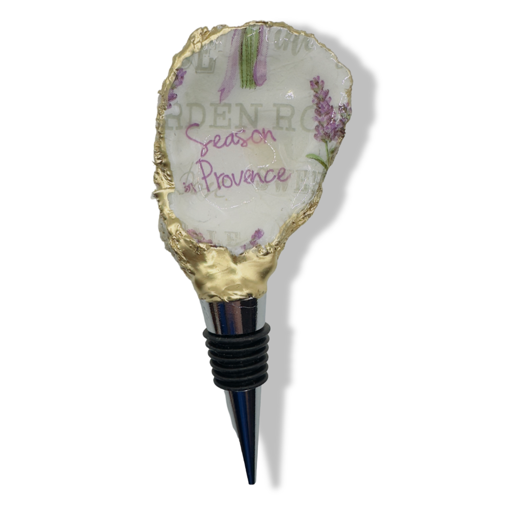 Lavender Oyster Shell Wine Stopper