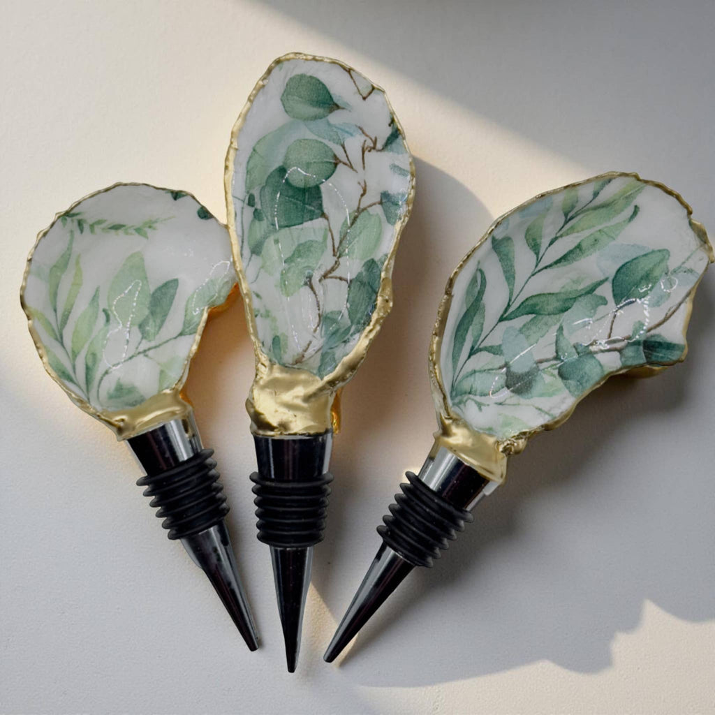 Eucalyptus Oyster Shell Wine Stopper