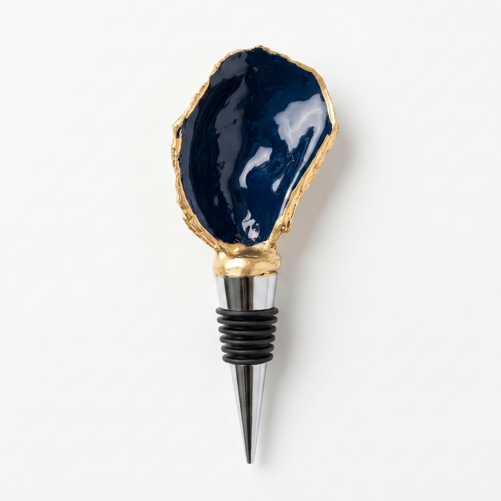 Coastal Blues Oyster Shell Stopper Set