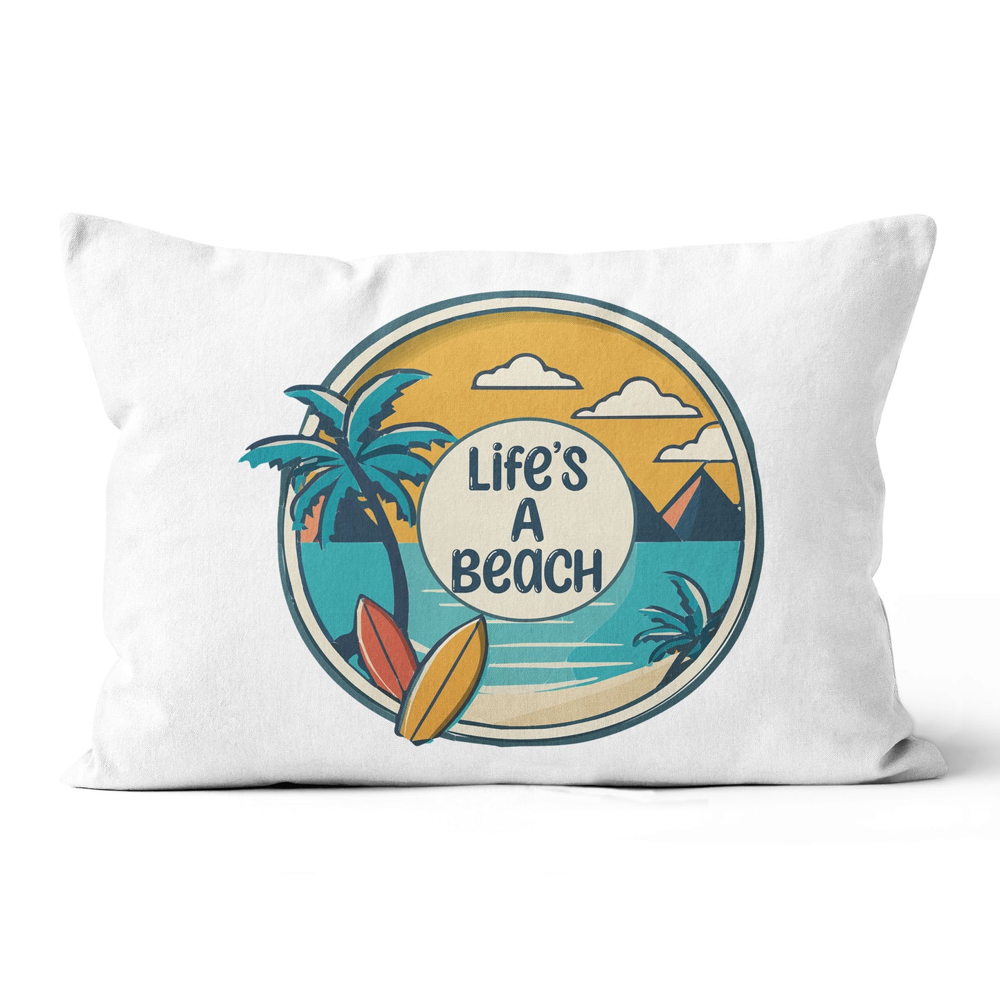 Life's A Beach Canvas Throw Pillow