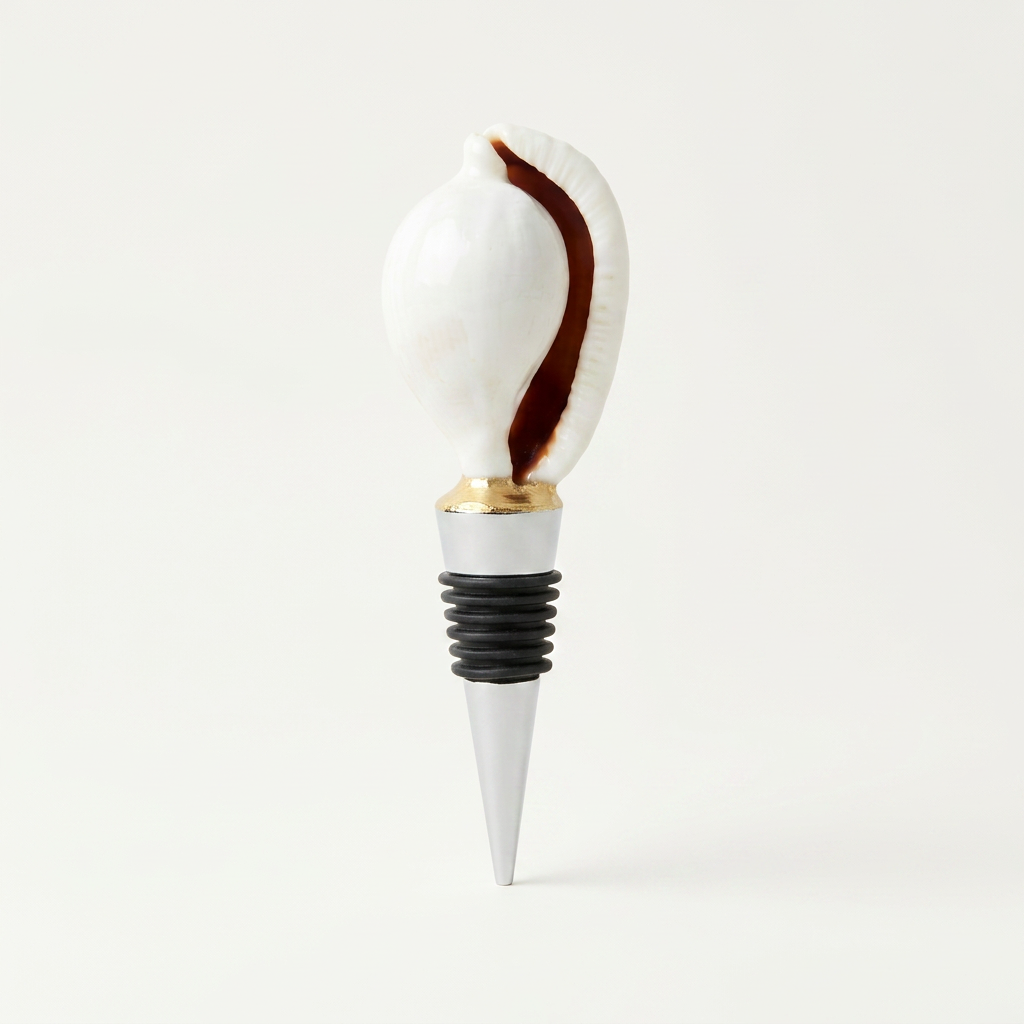 Egg Cowrie Shell Wine Stopper Coastal Gift