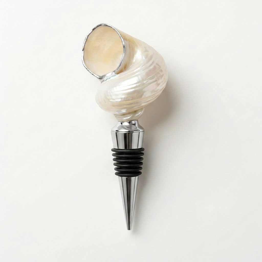Iridescent Natural Spiral Shell Wine Stopper