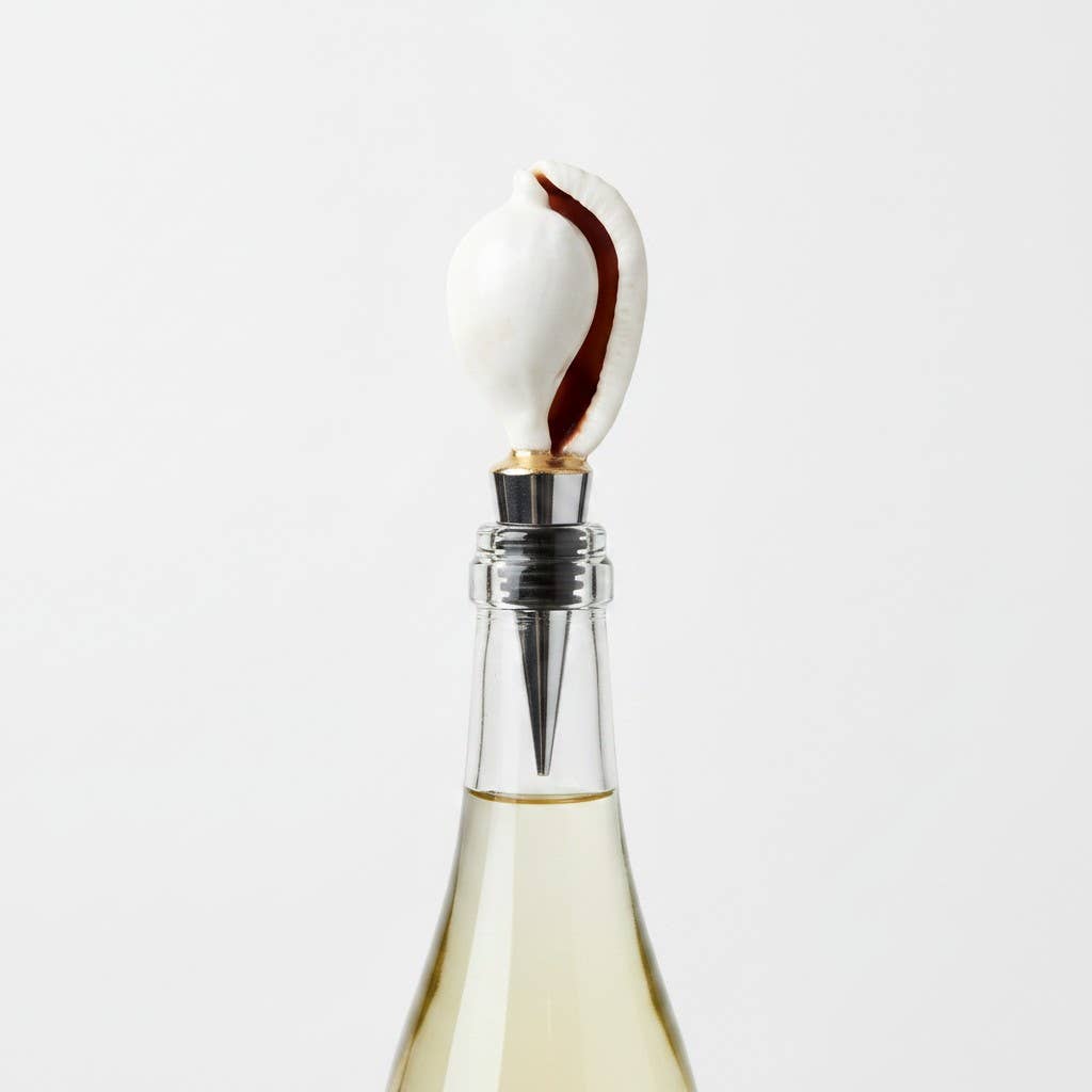 Egg Cowrie Shell Wine Stopper Coastal Gift