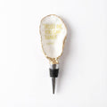 Humorous dance-themed oyster shell wine stopper with gold rim finish