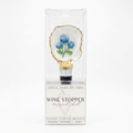 Hydrangea floral motif oyster shell wine stopper with gold rim finish