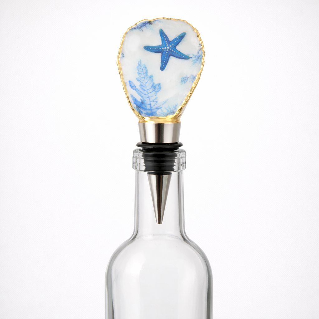 Ocean Breeze Oyster Shell Wine Stopper