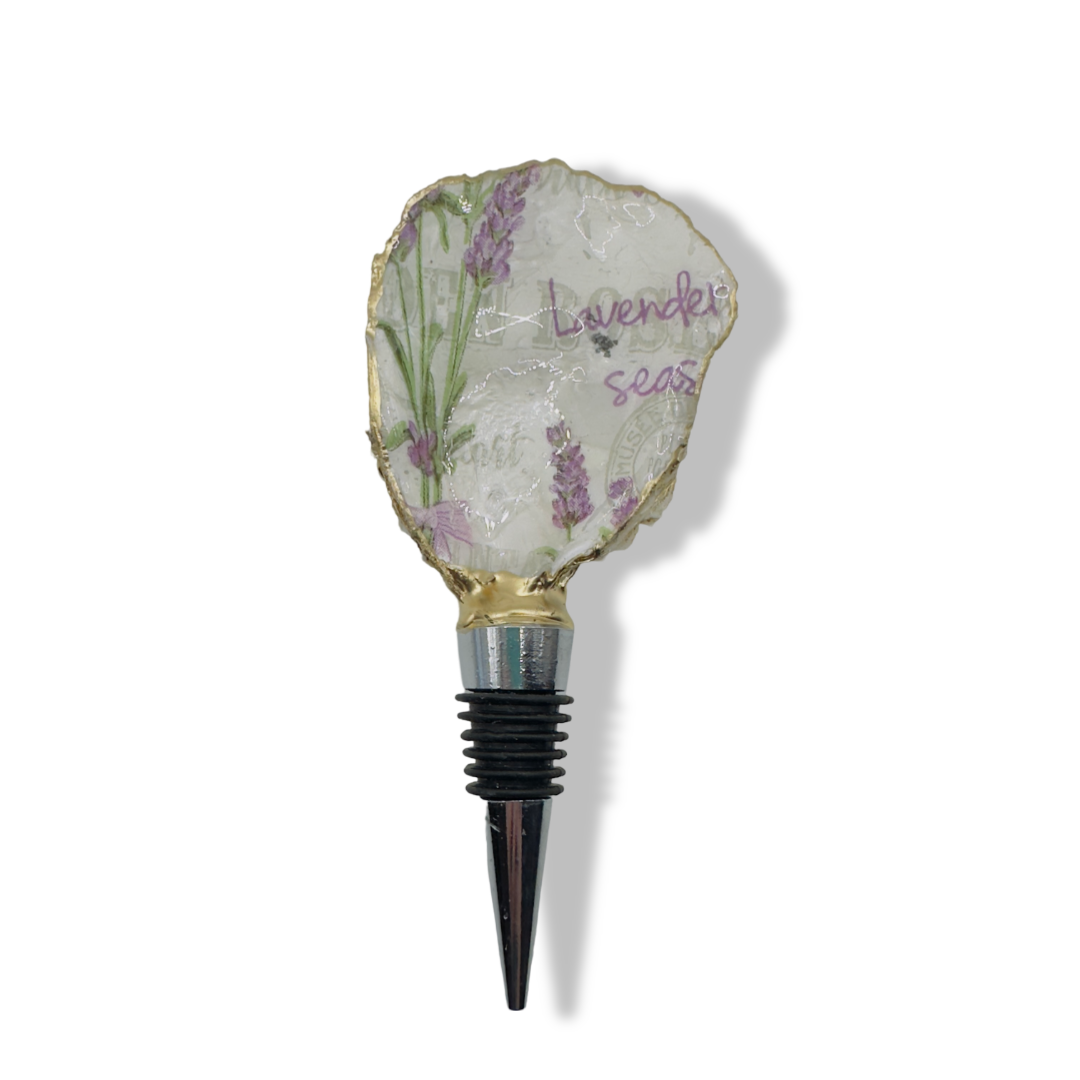 Lavender Oyster Shell Wine Stopper
