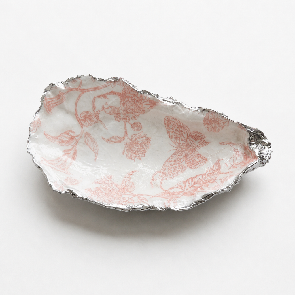 Blush Butterfly Oyster Shell Jewelry Dish