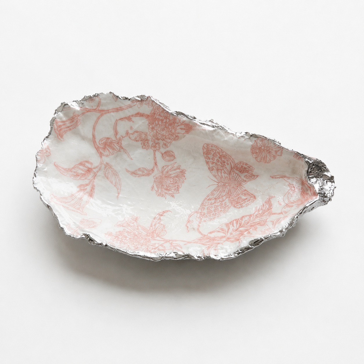 Blush Butterfly Oyster Shell Jewelry Dish