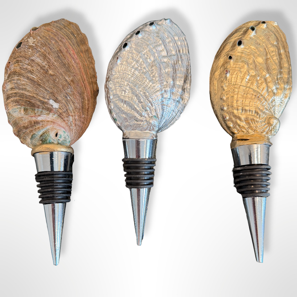 Iridescent Blue Abalone Shell Wine Stopper
