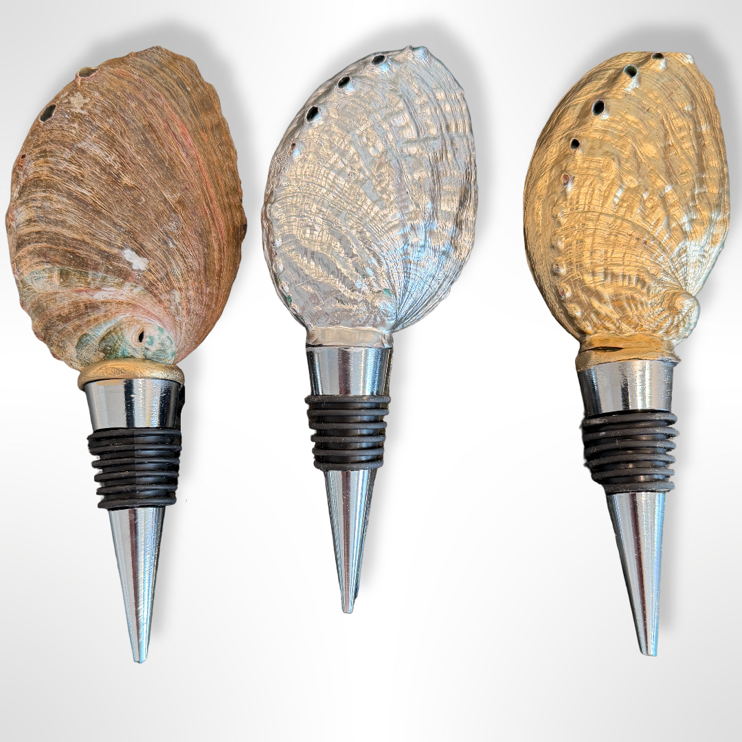 Iridescent Blue Abalone Shell Wine Stopper
