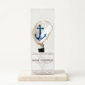 Anchor motif oyster shell wine stopper with gold rim finish