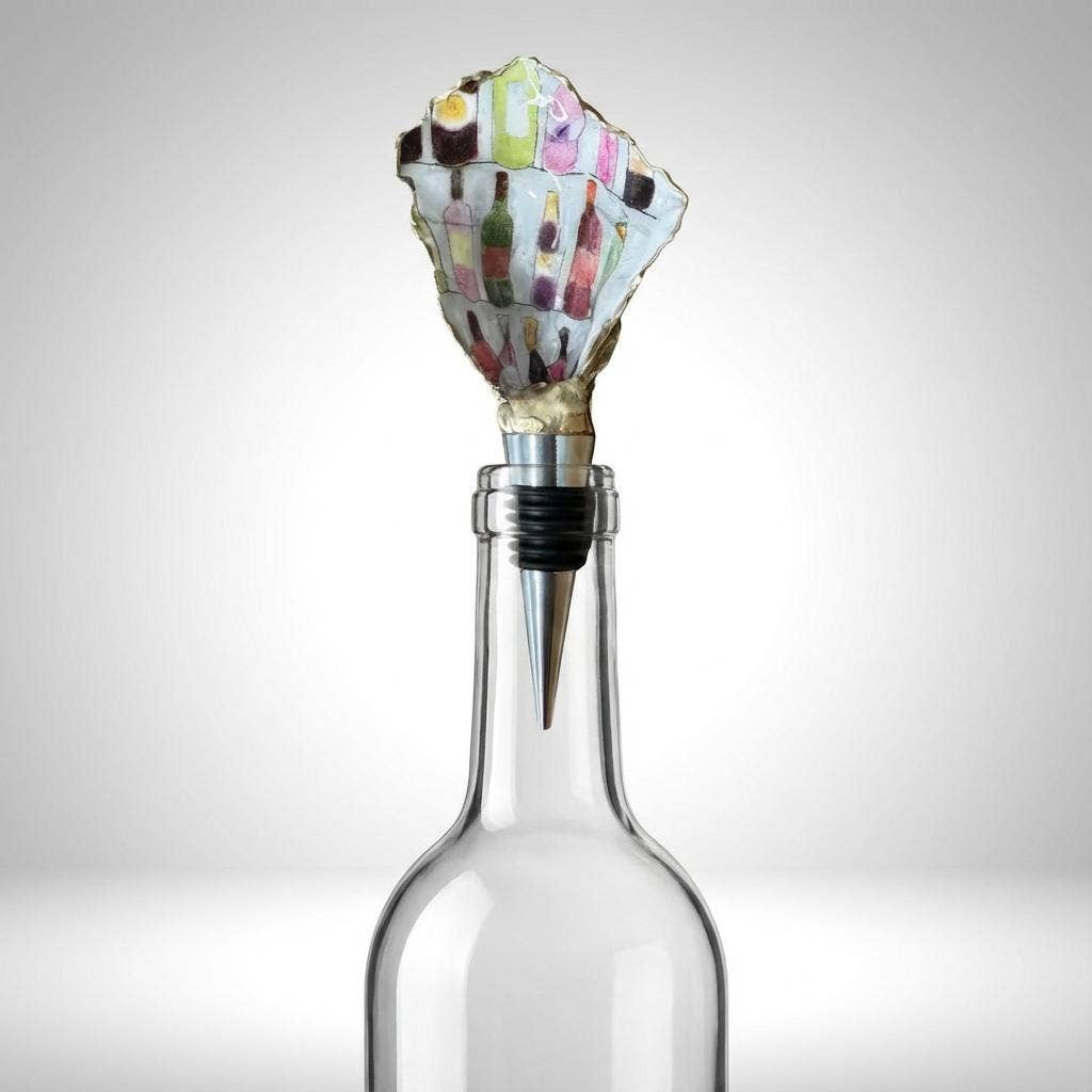 Vintners Palette Oyster Shell Wine Stopper